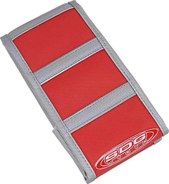 SDG 6-Rib Gripper Seat Covers Gray Gray Ribs Red Top 95923XRX