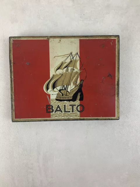 Ancienne boite en tôle, métal Balto cigarette