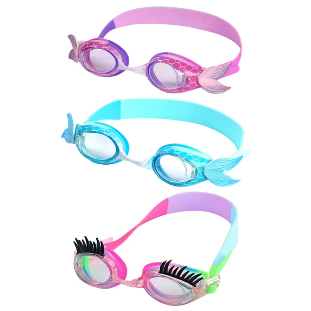 Carini occhiali da nuoto in silicone sirena bambini impermeabili antiappannamento occhiali