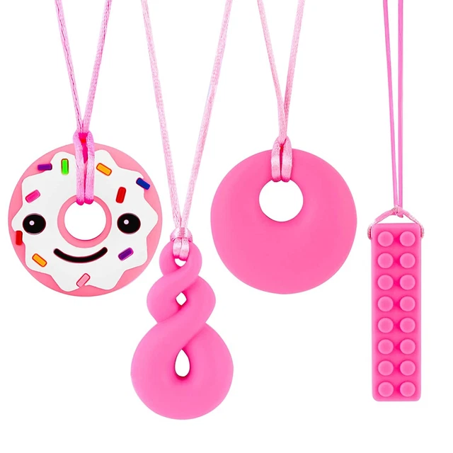 2/6PCS Chewing Necklaces Teething Silicone Sensory Toy for Children Autism ADHD