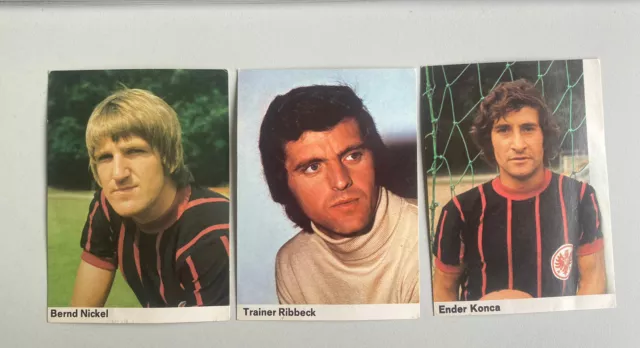 3x Eintracht Frankfurt Sammelbilder 1972 / 1973 Sammelkarten SGE Fußball RARITÄT