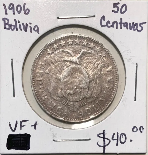 1906 Bolivia 50 Centavos