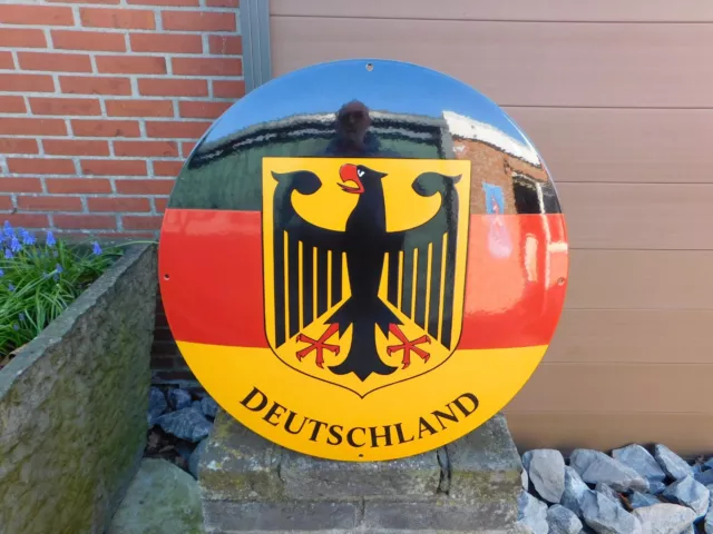 DEUTSCHLAND GERMANY Eagle Flag High Gloss Porcelain Enamel Steel Sign 19.5 Inch