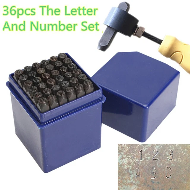 Kit Estampage Métal 63 Pièces - Poinçons Lettres & Chiffres 3 Mm + Marteau & Bloc, Pour Bijoux, Cuir, Bois