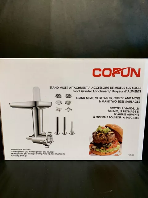 Food Meat Grinder Attachment for Kitchen Aid Stand Mixers with Sausage Stuffer