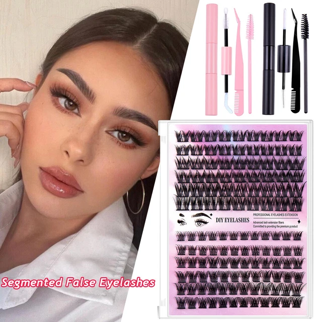 Lash Extension Kit 126pcs Individual Lashes Cluster D Curl Eyelash Extension Kit
