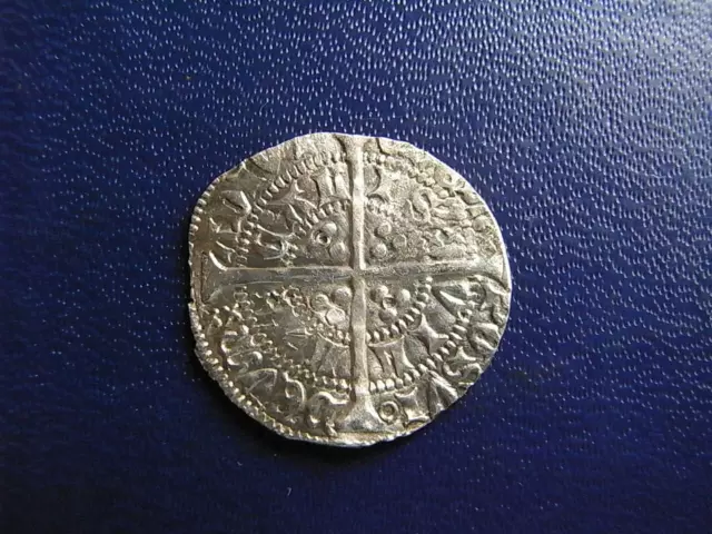 Henry VI Halfgroat 1422-60 Calais mint S.1840 Plain Cross mintmark VF cleaned 2