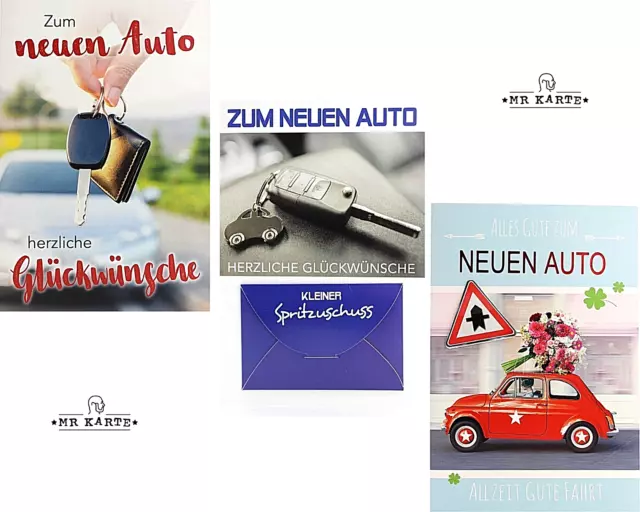 KARTE ZUM NEUEN Auto Glückwunschkarte Gratulationskarte Neues Auto Klappkarte EUR 2,50 PicClick DE