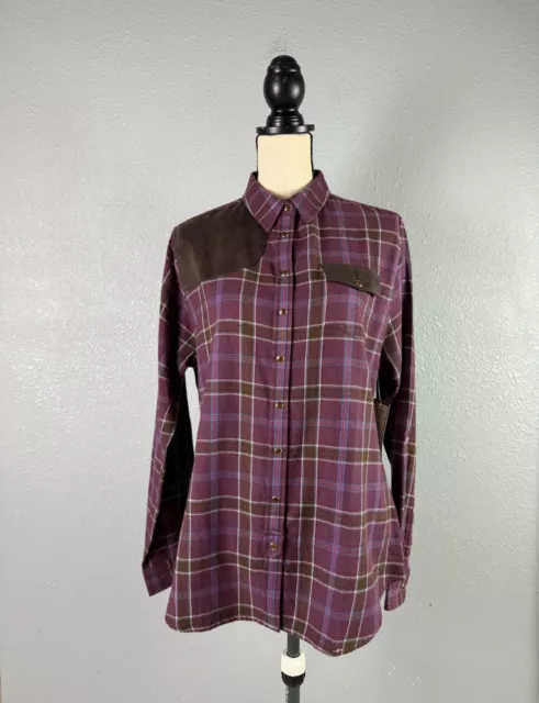 TASHA POLIZZI Collection Plaid Flannel SHOOTING SHIRT Western Pearl Snap Top L