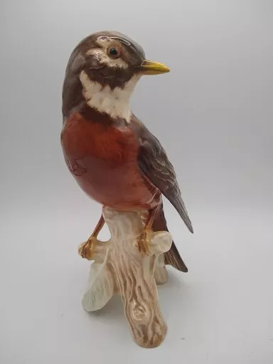 Large Vintage Goebel Germany Porcelain 8" bird figurine ROBIN 1963  CV 93