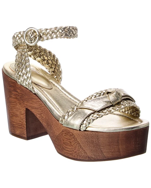Alexandre Birman Clarita Leather Platform Sandal Women's Gold 35