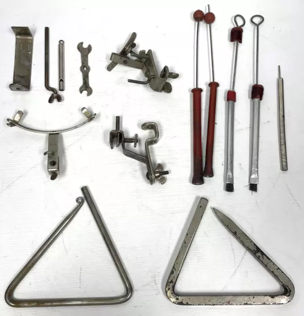 Lot of Vintage Antique Drum Kit Accessories Brushes Assorted Percussion Set Lot of Vintage Antique Drum Kit Accessories Brushes Assorted Percussion Set