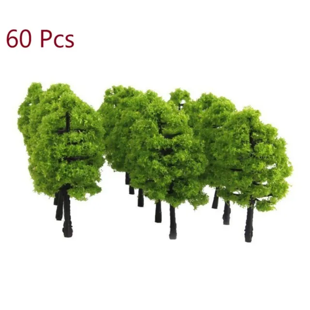 60Pcs Mini Model-Trees Train Railway Architecture Tree Diorama Scenery Tree