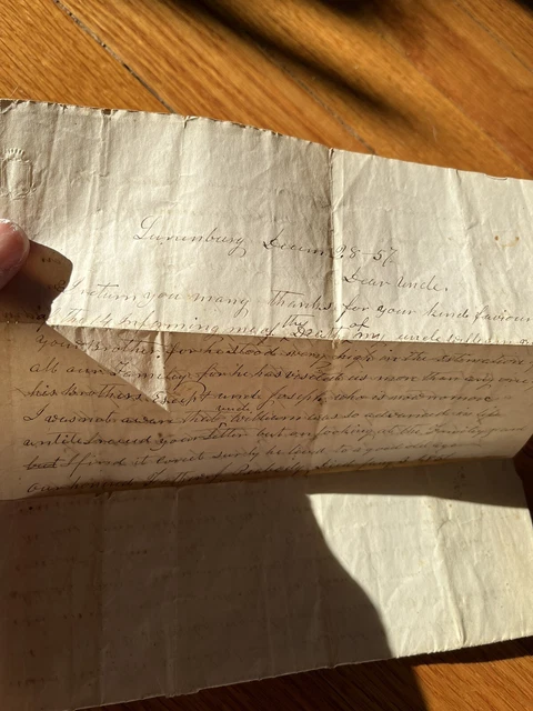 Antique 19th century Document letters Lunenberg Worcester Co MA Lawrence Peabody 2