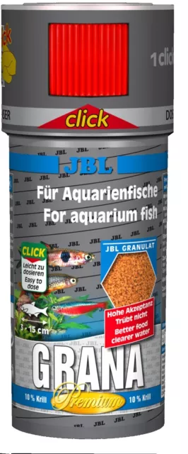 JBL 250ml Grana CLICK Premium-Hauptfuttergranulat für kleine Aquarienfische