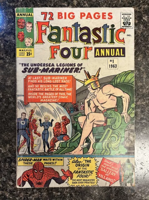 Fantastic Four Annual 1. Sub-Mariner, 1st app Dorma & Warlord Krang. GD/VG 1963