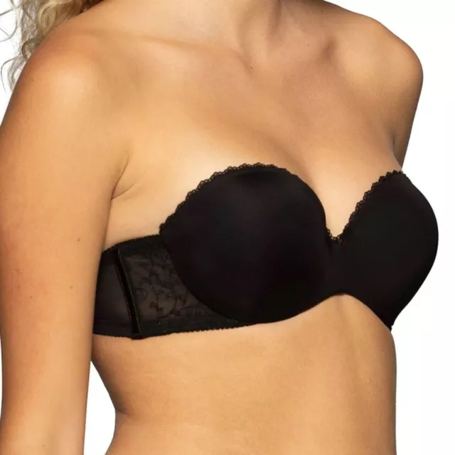 Lily of France Gel Touch Black Strapless Bra Women's Size 34B