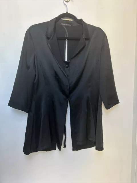 Vintage Yohji Yamamoto Single Breasted Blazer Woman Black silk M Slit Front/Back