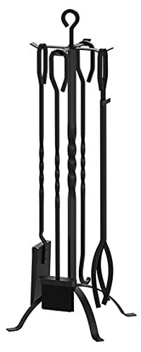 Fire Beauty 5 Pieces Fireplace Tools Sets Fireplace Accessories Tools Holder ...