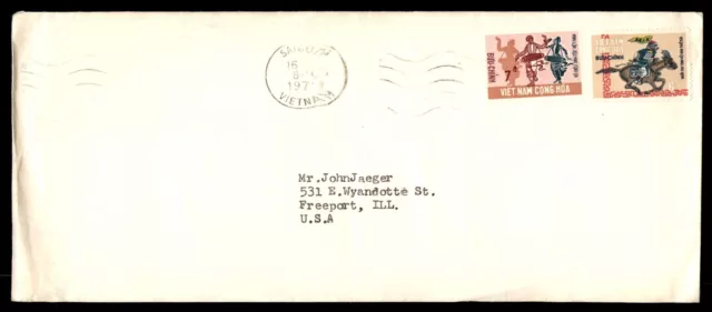 MayfairStamps Vietnam 1970s Saigon to Freeport IL Cover aaj_37387