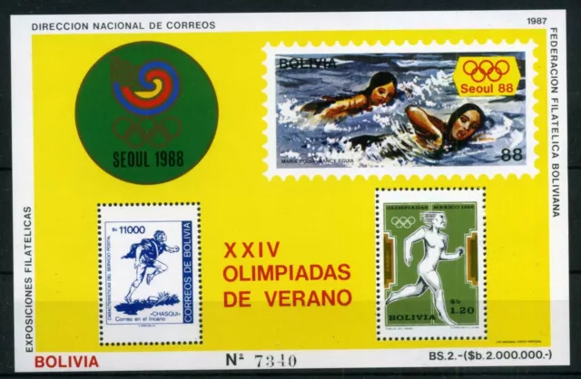 Bolivien Block 166 postfrisch Olympiade 1988 #JJ401