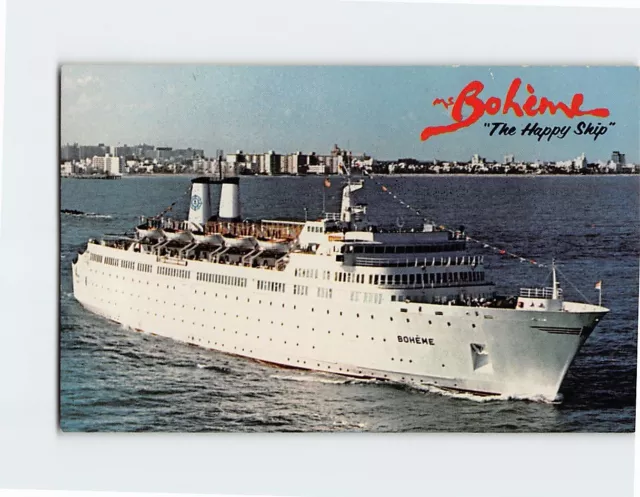 Postcard ms Bohème The Happy Ship Commodore Cruise Line