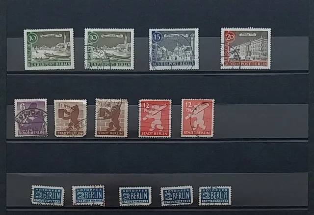 Briefmarken (14 Stück) mit Motiven zu Berlin, Altberlin, Berliner Bär, Notopfer