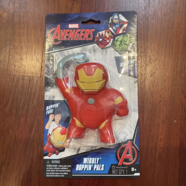 Marvel Avengers  Iron Man  Wibbly Boppin' Pals  Blow Up  Punch Ball  NEW SEALED!