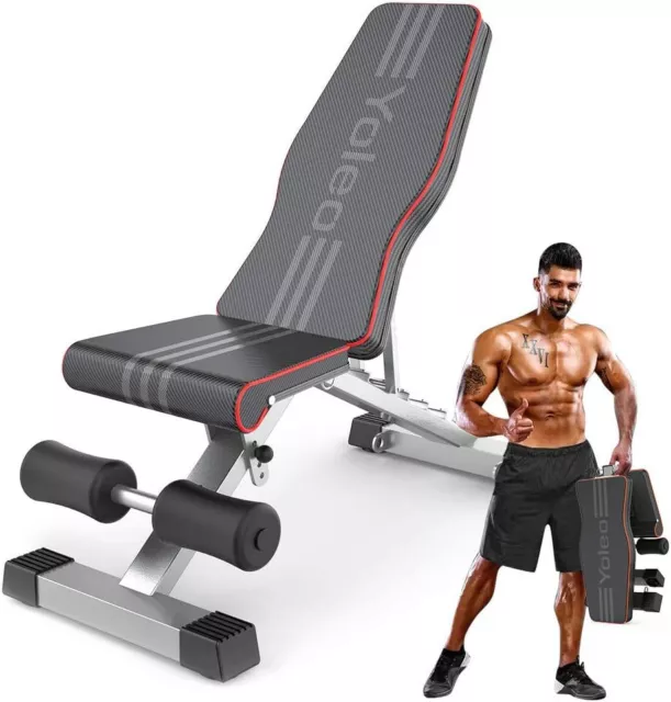 Foldable Dumbbell Bench Weight Training Fitness 6 Incline Adjustable Workout Gym
