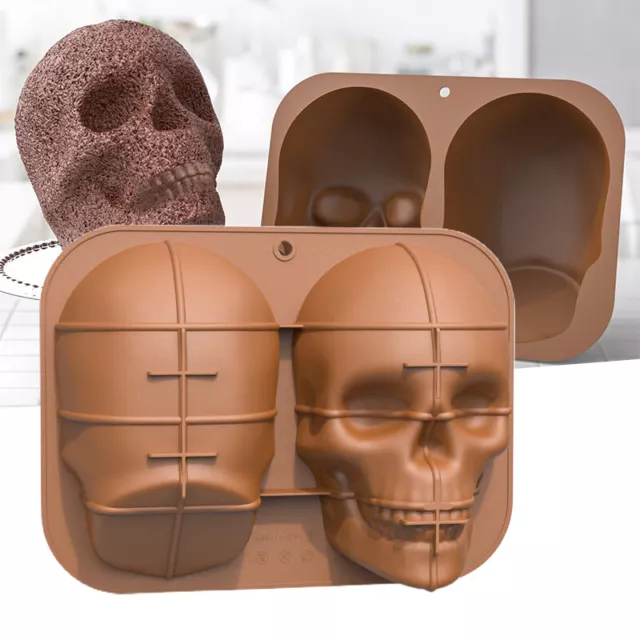 Large Realistic Silicone Skull Cake Mould DIY Baking Cake Mold for Halloween Hot