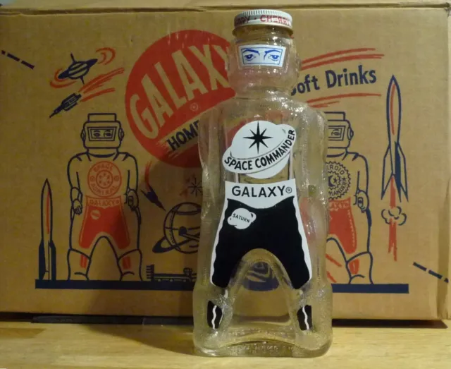 RARE Black Galaxy "Space Commander " Syrup Bottle Bank Empty 1953 Mint