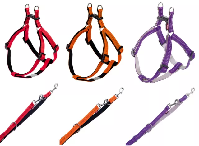 Hundegeschirr oder Führleine Nylon S M L XL gepolstert Brust Geschirr Hundeleine