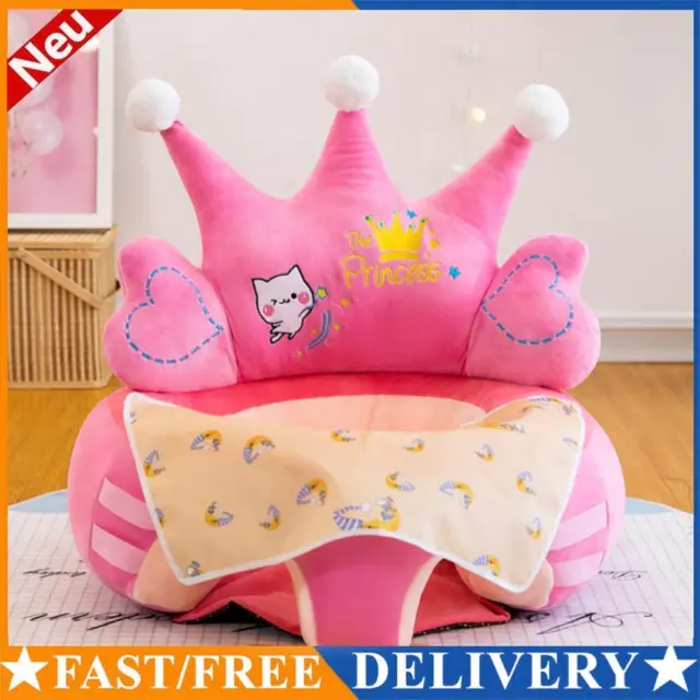 Cartoon Child Stool Cover Non-slip Crown Design Infant Chair Case for Boys Girls