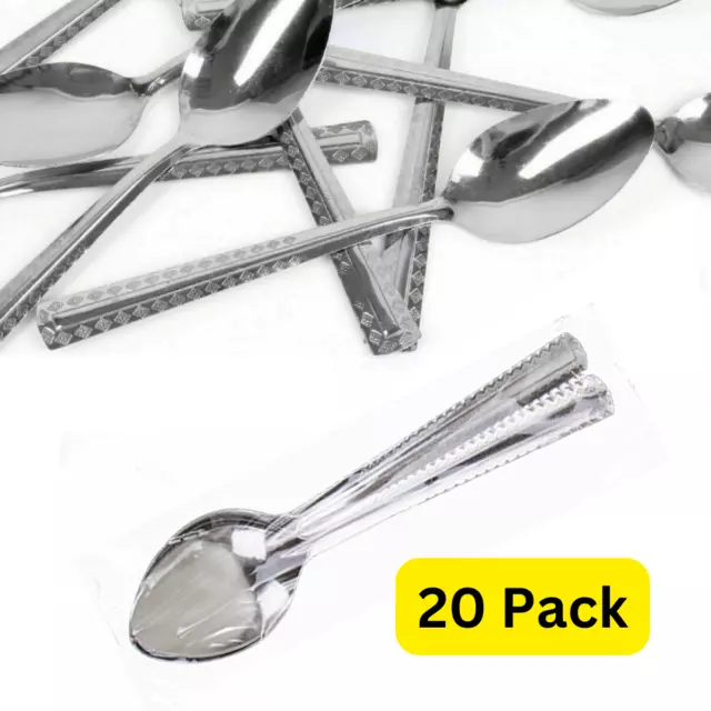 20 Set Tea Spoon Cutlery Replacement Teaspoons Stainless Steel Silver Tea Spoons