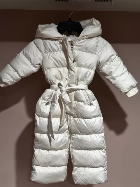 Ralph Lauren Baby Down Filled Puffer  Snow Suit Belted  Ivory  Size 12M 3