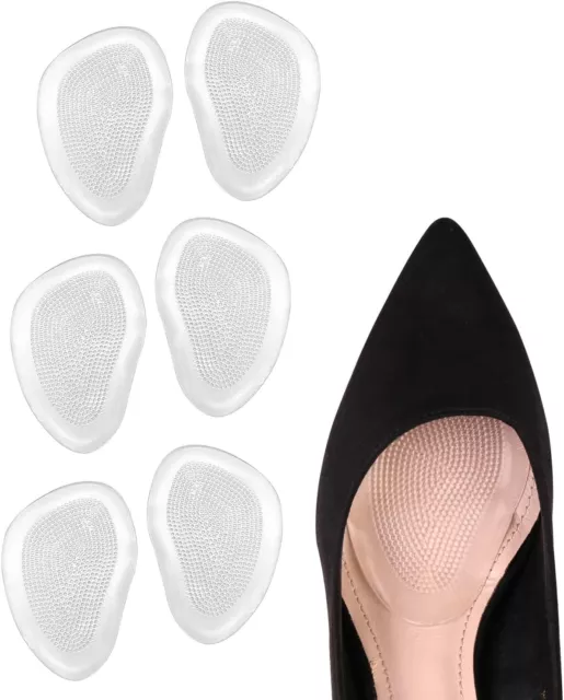 Metatarsal Pads High Heel Insoles, 3 Pairs Gel Ball of Foot Cushions Forefoot