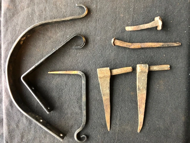 Antique Wrought Iron New Plant Hooks Metal Garden Art