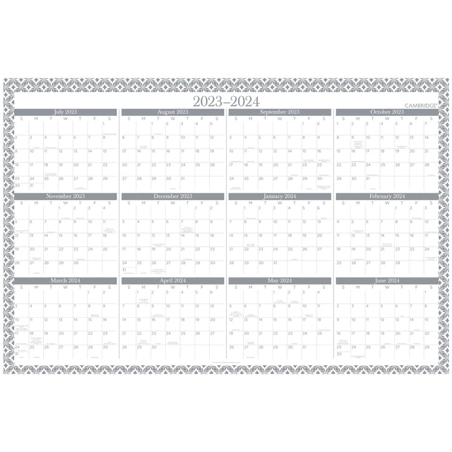 CAMBRIDGE MAEVE 20232024 Erasable Wall Calendar Reversible Academic