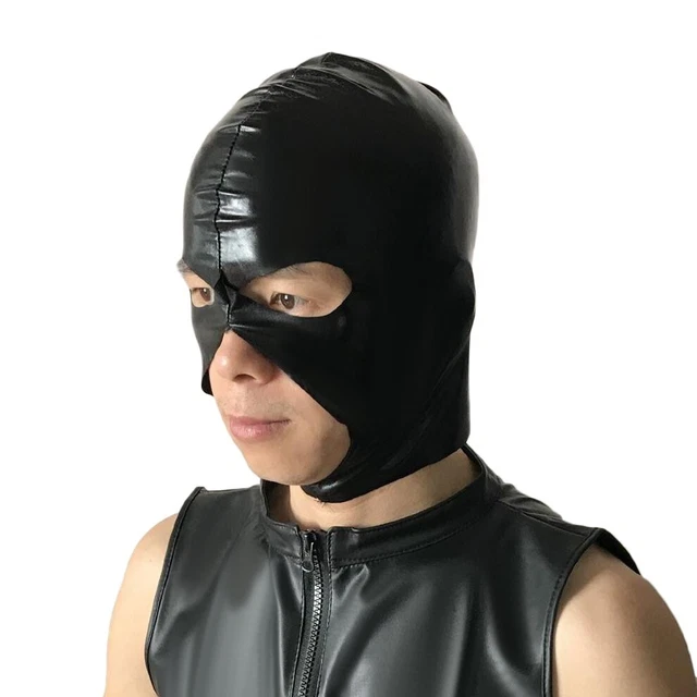 Copritesta in PVC nero caldo e vapore con tre fori perfettamente progettato per il divertimento