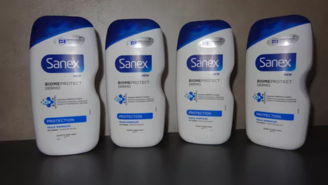 4 crèmes de douche SANEX Biome Protect peaux normales x 450 ml