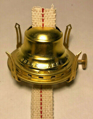 New #2 Solid Brass Queen Anne Oil Lamp Burner W/ Wick, For 3" Base Chimney OB622