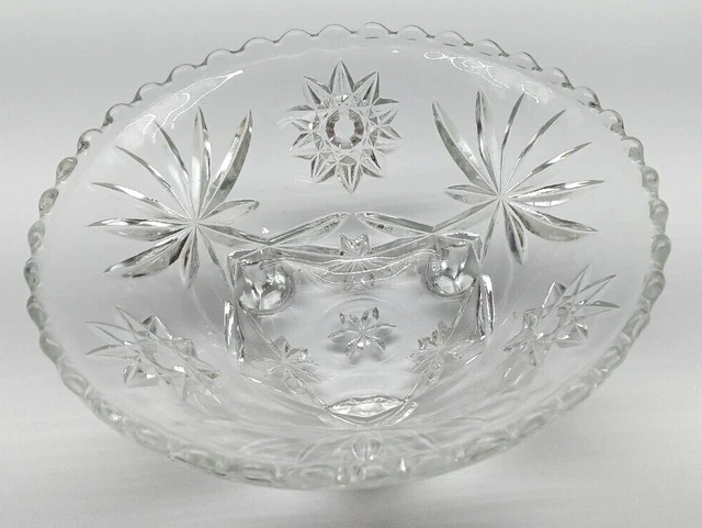Antique ABP American Brilliant Period Cut Glass Bowl - Tri Leg Bowl / Candy Dish