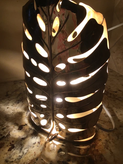 Emilia Castillo Philodendron Silver Lamp "One Of A Kind" Excellent Neiman Marcus