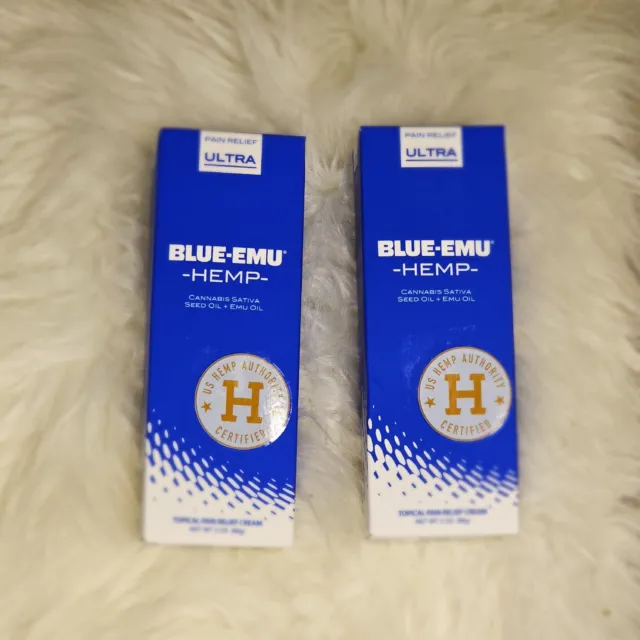 (2)Blue-Emu Hemp Topical Ultra Cream - for Muscles Arthritis 3oz, EXP 07/24