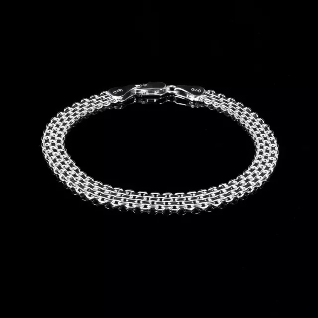 925 Sterling Silver Diamond Cut BISMARK MESH Chain Necklaces hallmarked