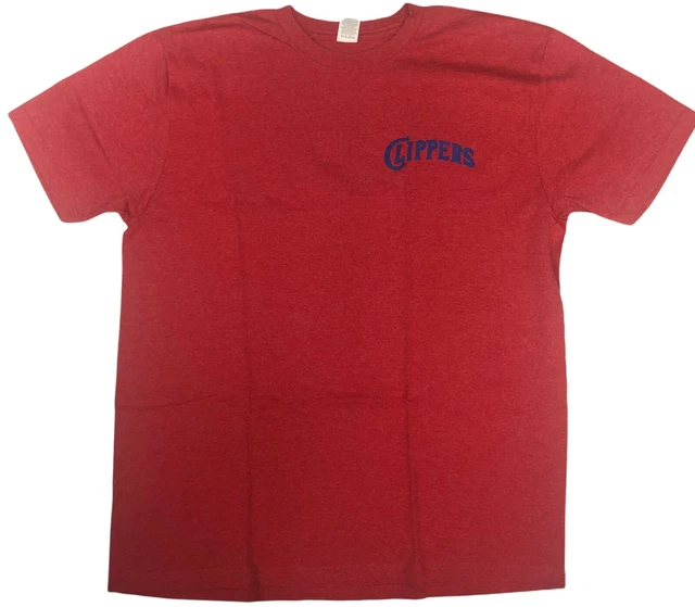 Los Angeles Clippers Men's Double Sided Vintage Style T-Shirt Red Large