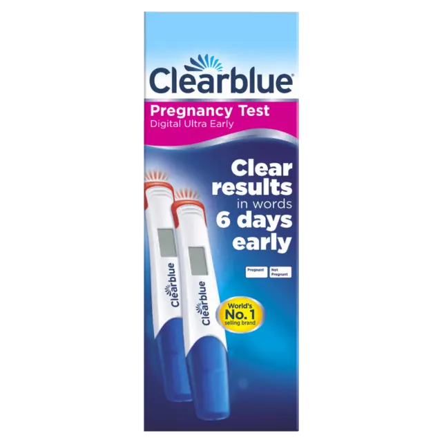 Clearblue Digital Ultra Early Pregnancy Test 2pk Over 99% Accurate 6 Days Early