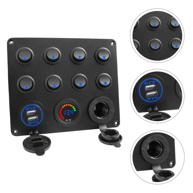 Voltmetro Digitale LED DC 12V 24V Con Display Blu - Misuratore Di Tensione Impermeabile Per Auto, Moto, Camper, Barca