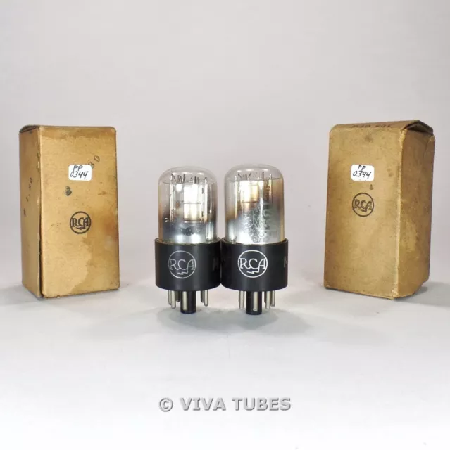 True NOS NIB Matched Pair RCA USA 1C5GT Silver Plate D Foil Get Vacuum Tubes