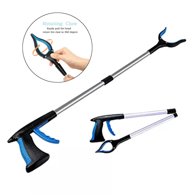 32" Foldable Long Handle Trash Picker Grabber Gripper Reacher Pick Up Tool